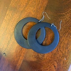 Black wooden earrings